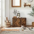 Dulap pentru litiera pisici / casa de toaleta pisici, Feandrea, 80x53x49.2 cm, PAL, maro/negru