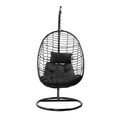 Leagan Solei, Homla, 95x95x195 cm, metal/ratan/poliester, negru