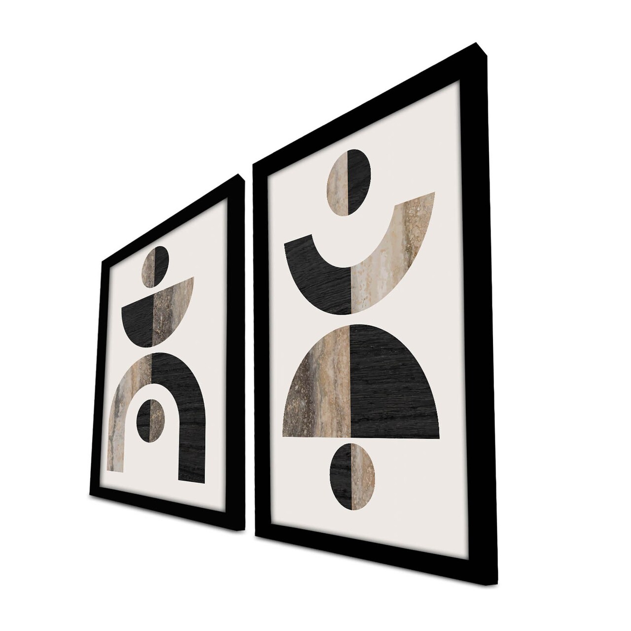 Set 2 tablouri decorative, 2P3853NISCT-014, Lemn, Maro / Nurcă / Alb / Negru - view 3