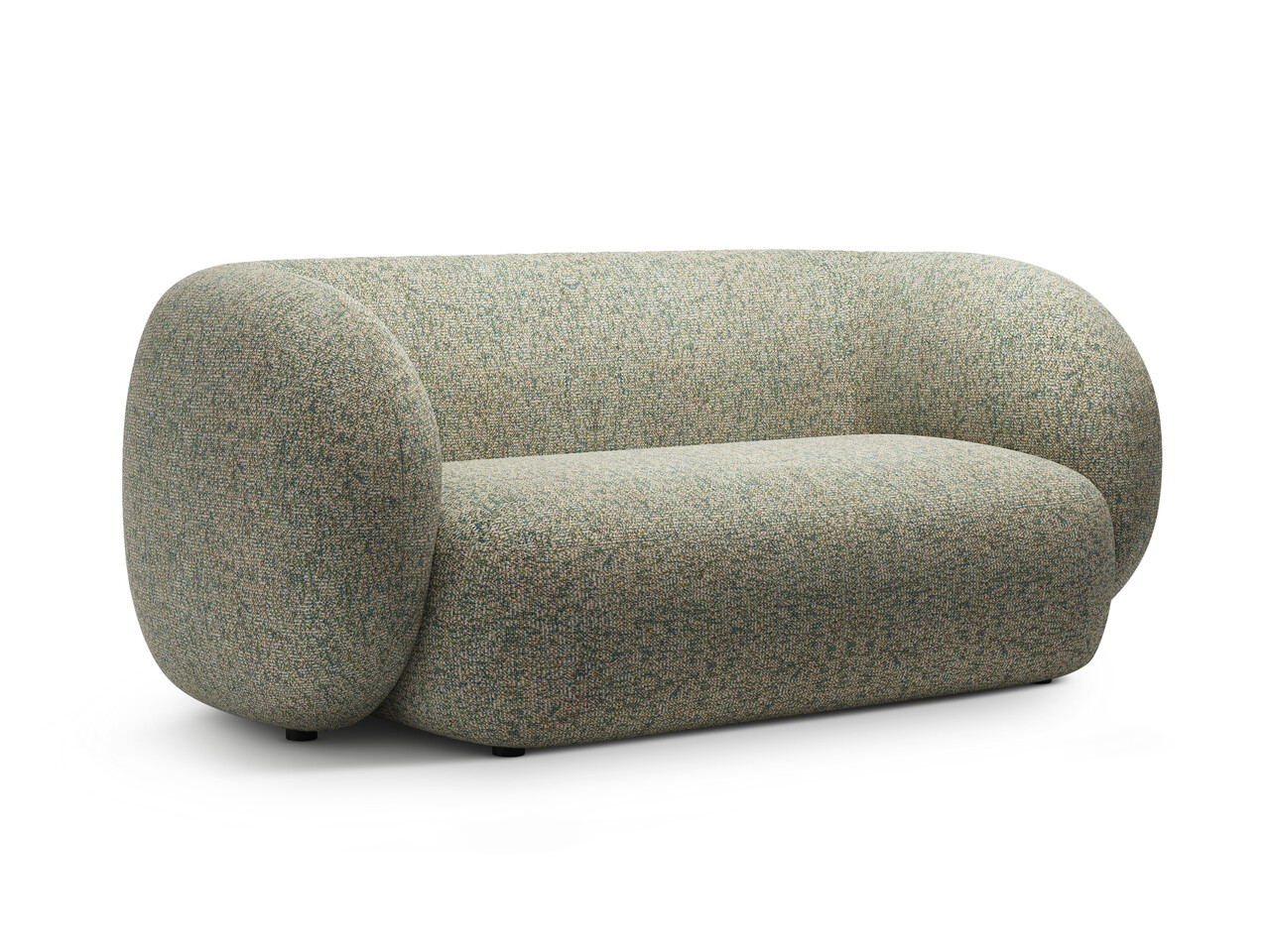 Canapea modulara 2 locuri, Kate, Micadoni, 183x99x76 cm, tesatura structurata, verde muschi melanj - 1 | YEO