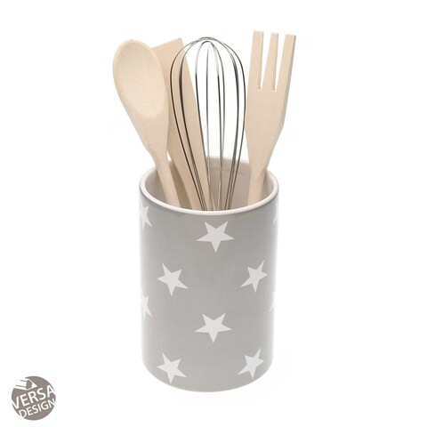 Suport pentru ustensile de bucatarie, Versa, Stars, 10.5 x 23 cm, ceramica