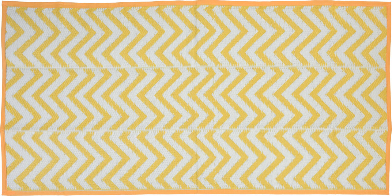 Patura pentru picnic Zigzag, pliabila, 90x180 cm, polipropilena, galben