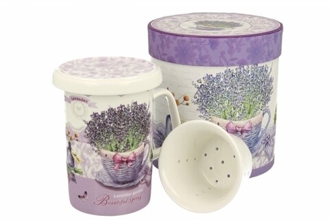 Cana cu infuzor Passion, Duo, 320 ml, portelan, mov