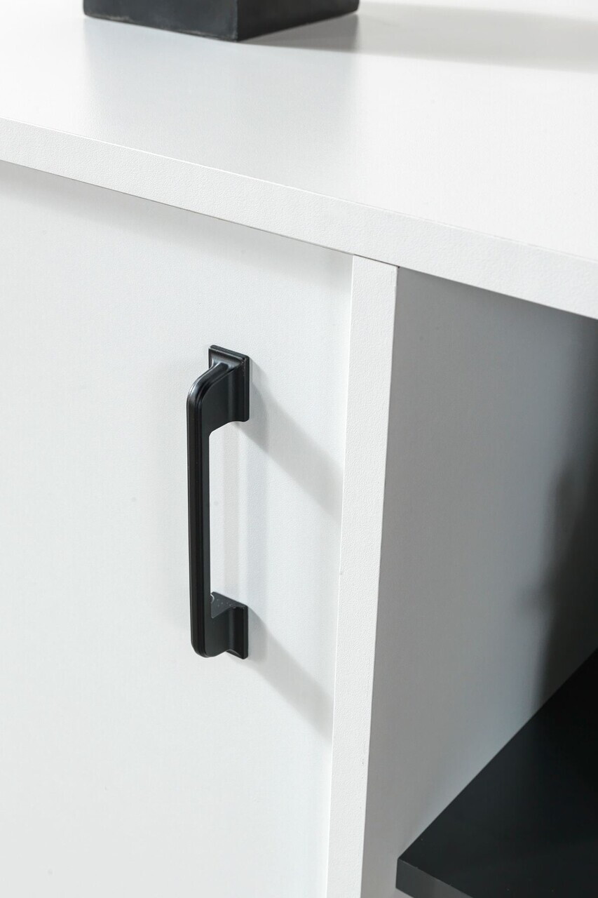 Consola, Hanah Home, Şile 4112, 100x83x44 cm, PAL, Alb / Antracit — imaginea 5