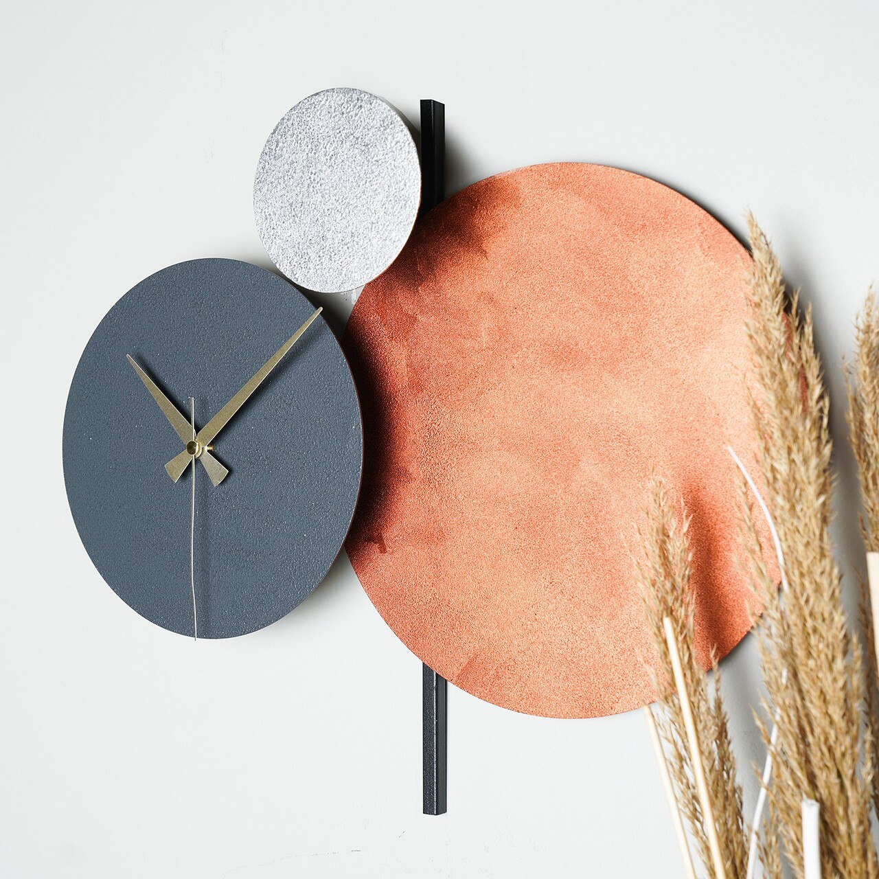 Ceas de perete Pavimento ø48 cm Negru/Cupru