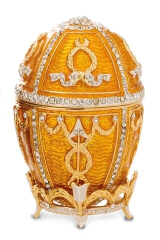 Cutie decorativa Egg, Hermann Bauer, 5x8 cm, galben