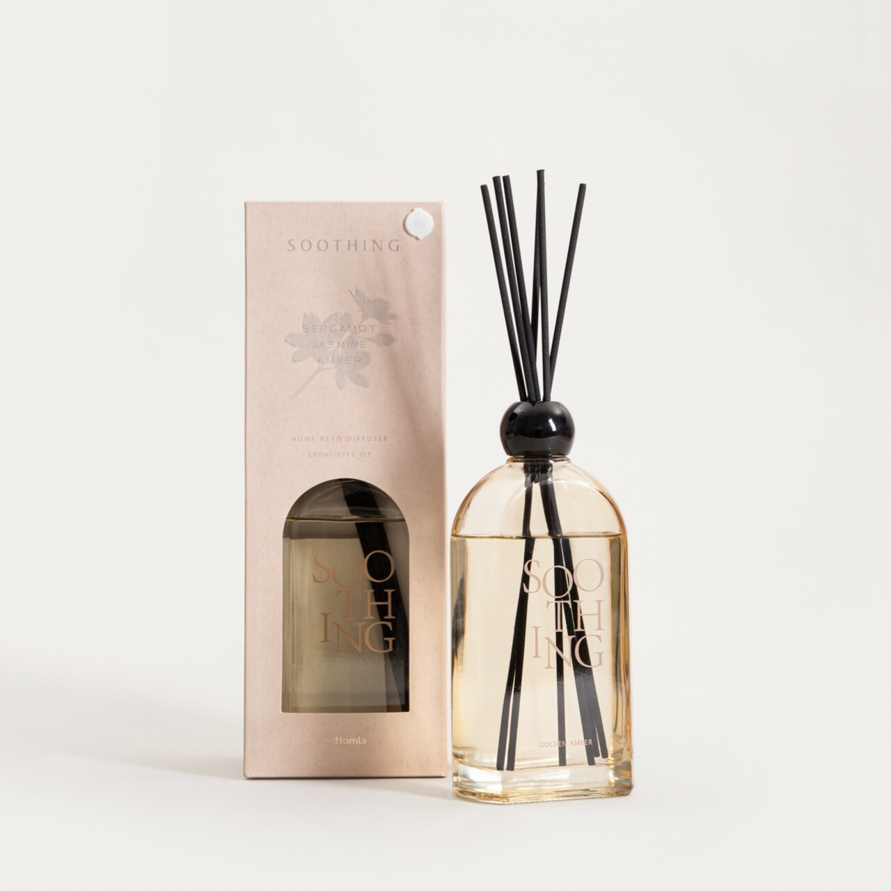 Difuzor de parfum cu betisoare Zen Ritual, Homla, 500 ml, sticla, bej - imagine 2