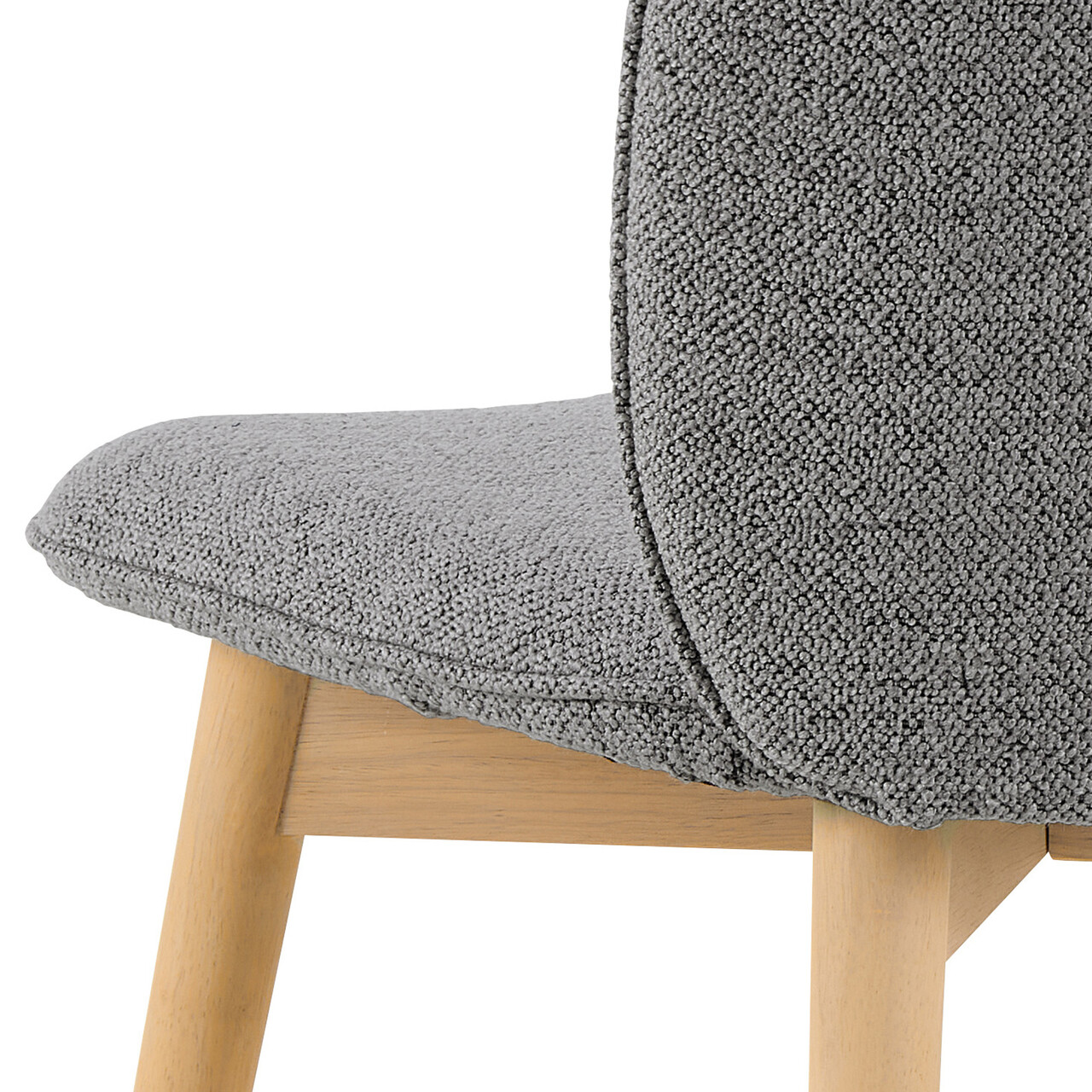 Scaun Cindy, Actona, 49x56x89 cm, tesatura Boucle/lemn de stejar, gri - view 9