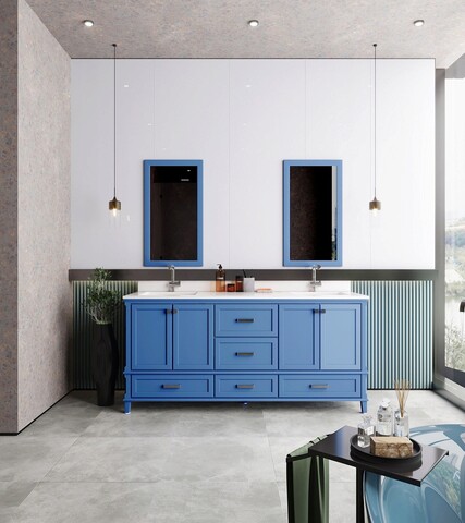 Set mobilier de baie (3 piese), Jussara, Yukon 72, Albastru Jussara
