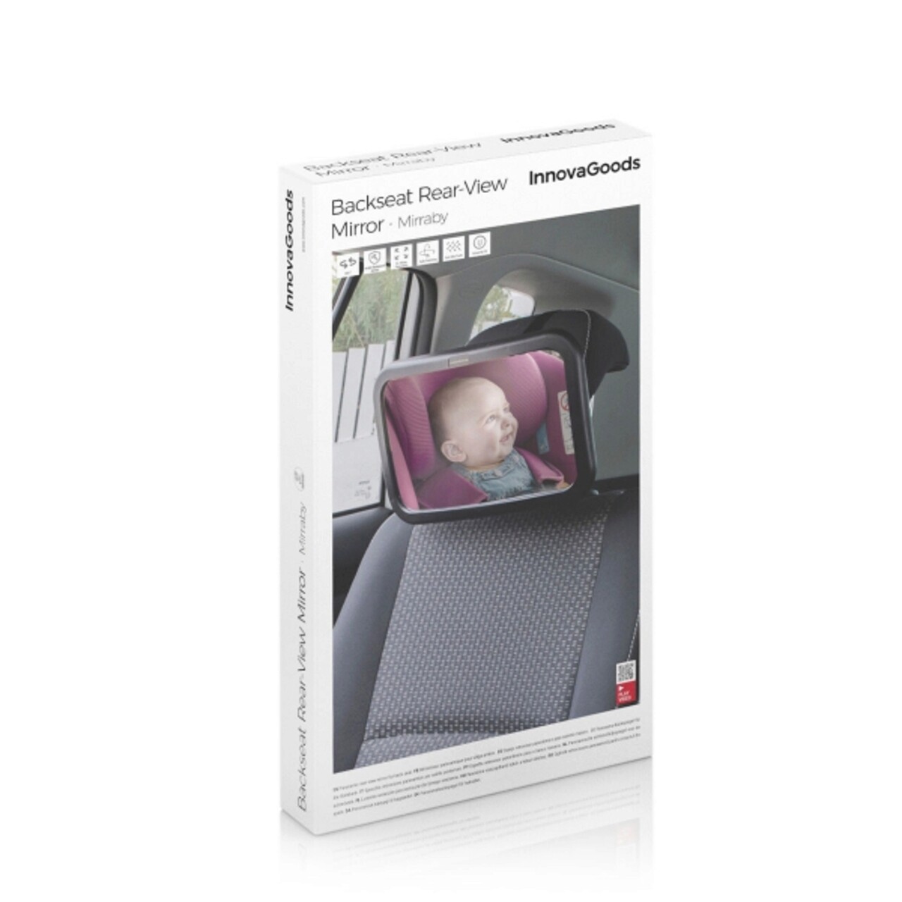 Oglinda retrovizoare pentru scaunul auto pentru copii din spate Mirraby, InnovaGoods, 30 x 19 x 7 cm