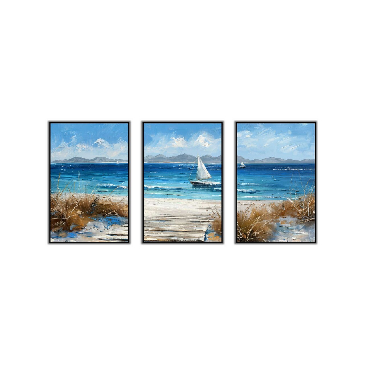 Set 3 tablouri decorative, Mp3-00101, Imprimare digitala, Multicolor - view 2