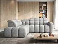 Coltar extensibil stanga 4 locuri ELTAP, LT-04SO, Falconn, 258x208x107 cm, lemn/poliester, gri