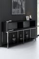 Consola, Bexley, Lord, 150x80x30 cm, PAL, Negru/Argintiu