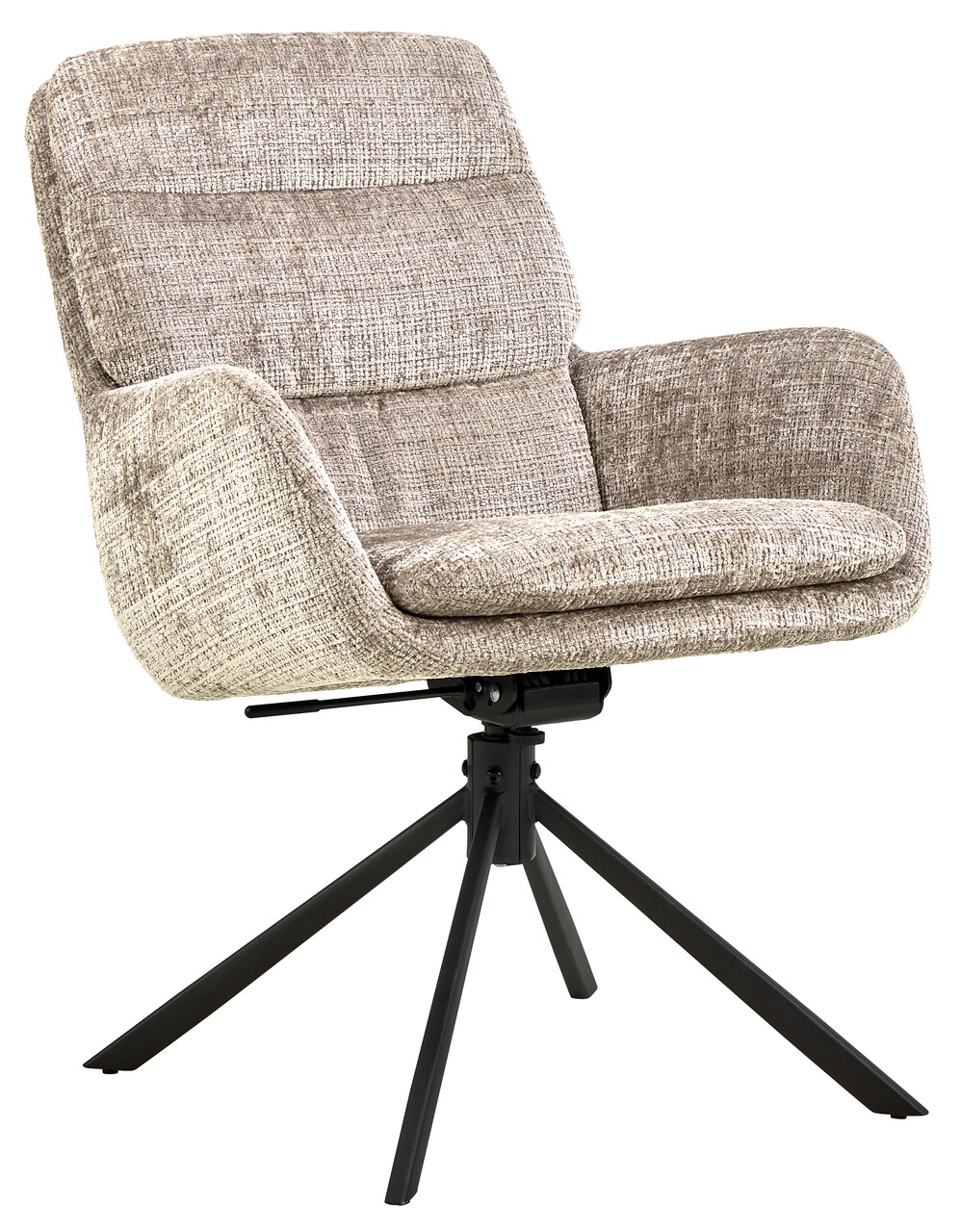 Scaun Edgar, Actona, 61x67x94 cm, rotativ, tesatura Chenille/otel, bej