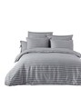 Lenjerie de pat dubla 3 piese, Water Yollu Saten - Light Grey, EnLora Home, 70% bumbac/30% poliester