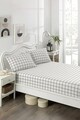 Set de pat dublu (cearceaf cu elastic si perne) 3 piese, Artus - Black, Eponj Home, 65% bumbac/35% poliester