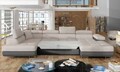 Coltar extensibil stanga 6 locuri ELTAP, Rod-54, Rodrigo, 345x202x90 cm, lemn/poliester, gri/gri inchis