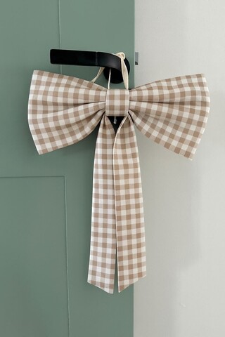 Ornament de ușă, Door Bow-5, 35x45x4 cm, Material: 80% BUMBAC/20% POLIESTER, Maro/Alb