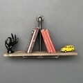 Raft pentru perete BoruRaf022 v2, Evila Originals, 60x12x35 cm, maro/negru