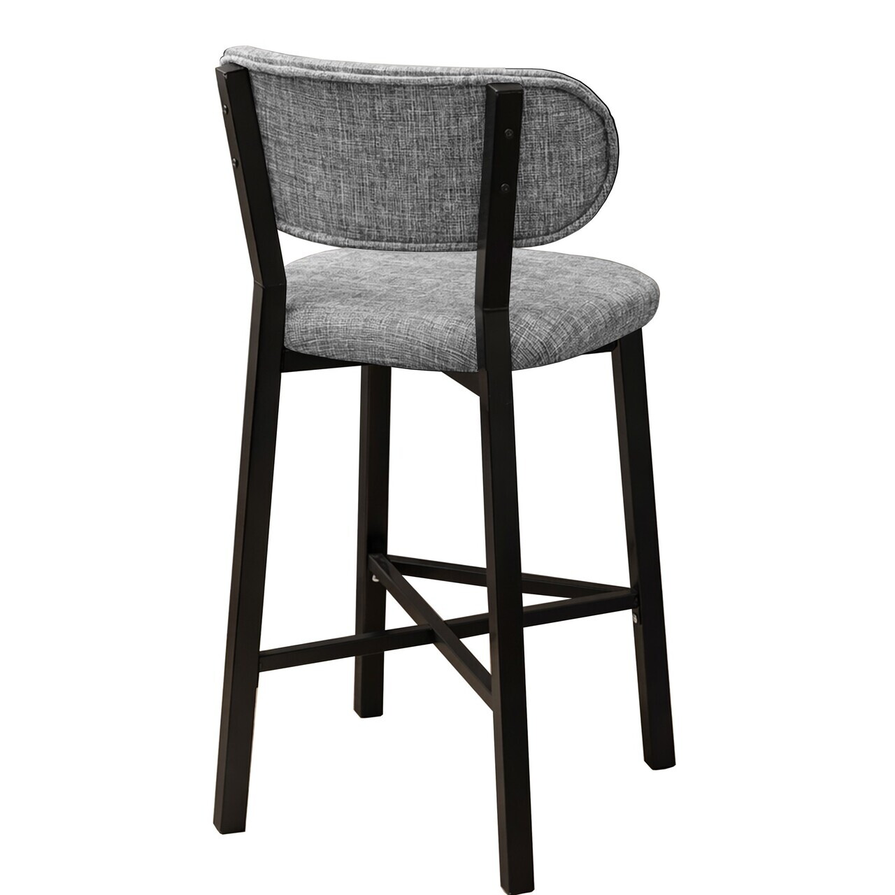 Scaun de bar, Hanah Home, Luna, 42x100x45 cm, Fier/Poliester/In, Gri — imaginea 8