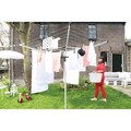 Uscator de rufe rotativ cu 4 brate + cu suport fixare pamant + husa, Brabantia, Lift-O-Matic, 50 m capacitate de uscare, otel, gri metalizat