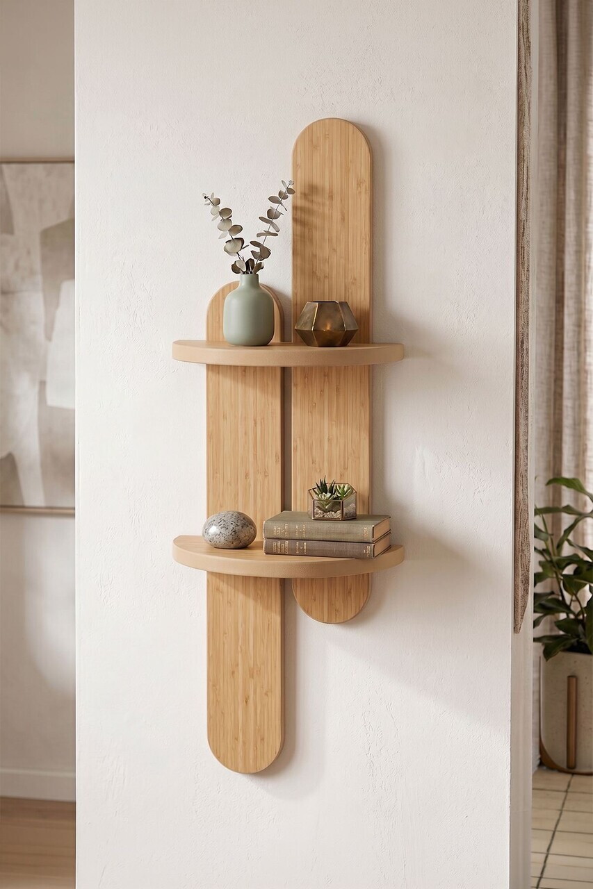 Raft de perete Hanah Home Artmtkwll4 26x80x13 cm MDF Stejar