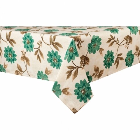 Fata de masa green flowers, heinner home, 145 x 240 cm, 100% bumbac, multicolora