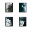 Set 4 tablouri decorative, Waves Set 2, PAL, Hartie, Multicolor