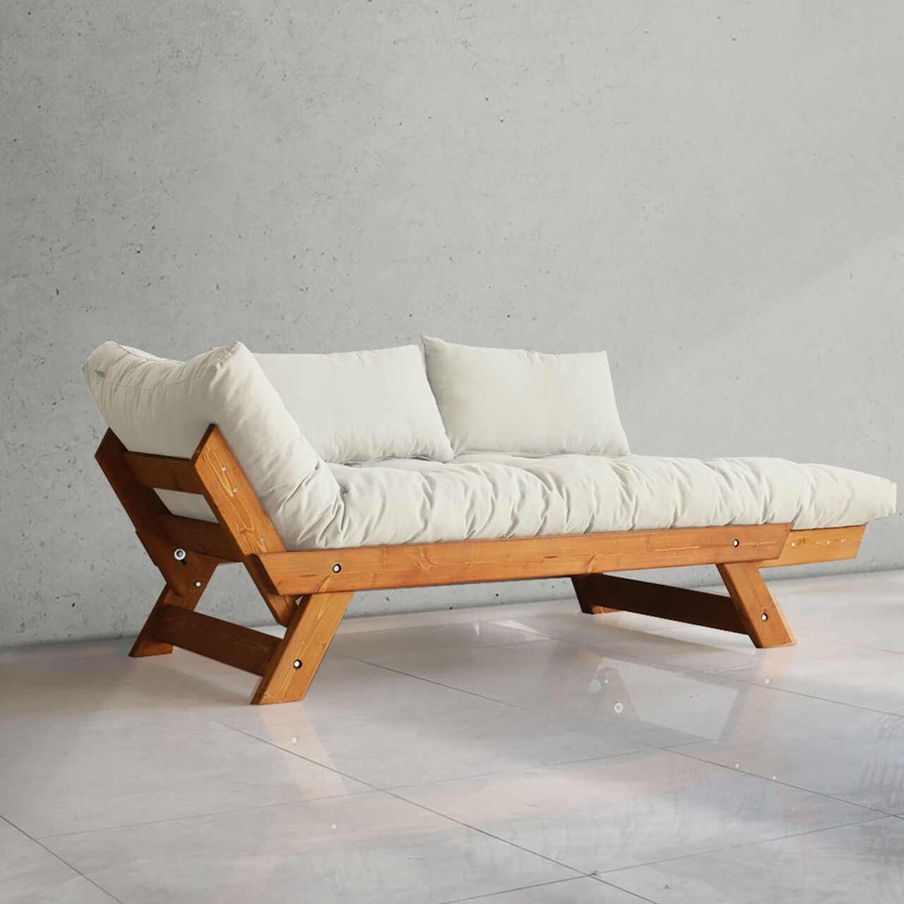 Canapea de gradina cu 2 locuri, Hanah Home, CPT8130-210, Teak / Alb - view 2