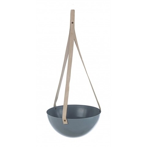 Ghiveci suspendabil, urban chic, bizzotto, Ø25x12 cm, otel/piele ecologica