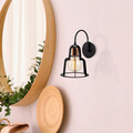 Aplica de perete, Alby, 525NOR3179, Metal, Negru/Bronz