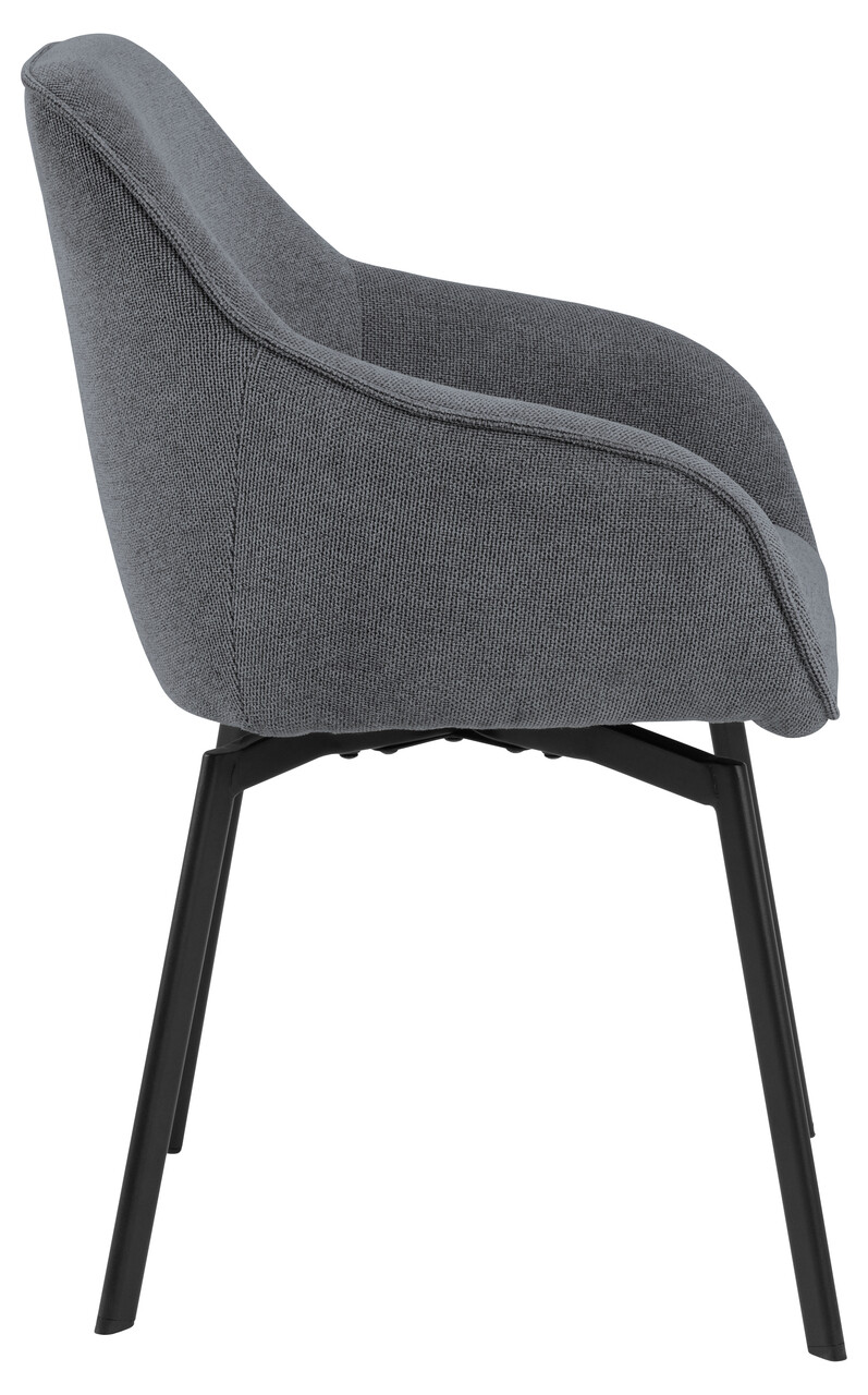 Scaun Clara, Actona, 58.5x55.5x83.5 cm, rotativ, tesatura structurata/otel, antracit - view 6