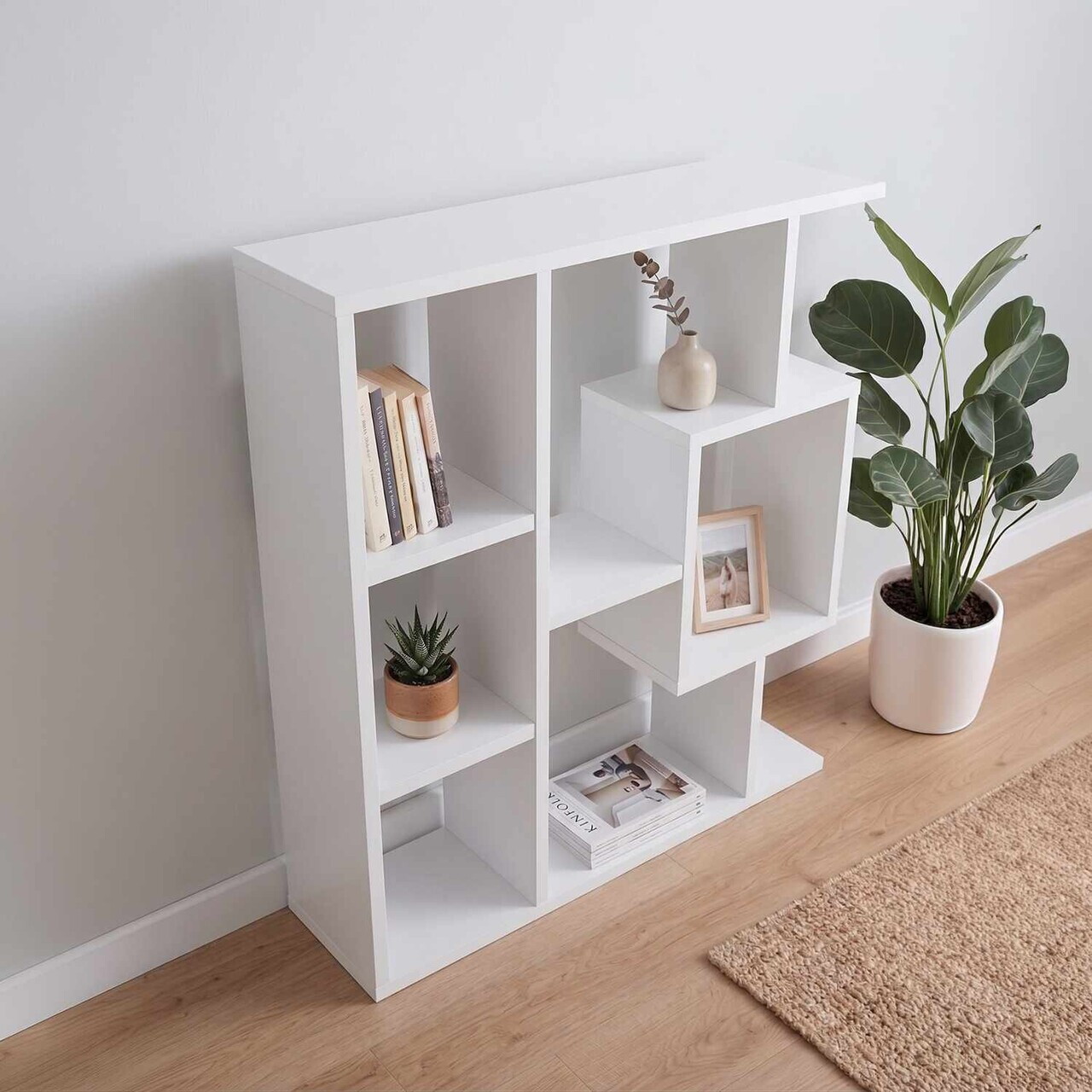 Corp biblioteca, Hanah Home, Yegane, 70.9x74.5x19.7 cm, Alb — imaginea 5