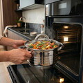 Oala cu capac Blaumann, Gourmet, BL-1008W, 20 cm, 4.3L, inox, argintiu