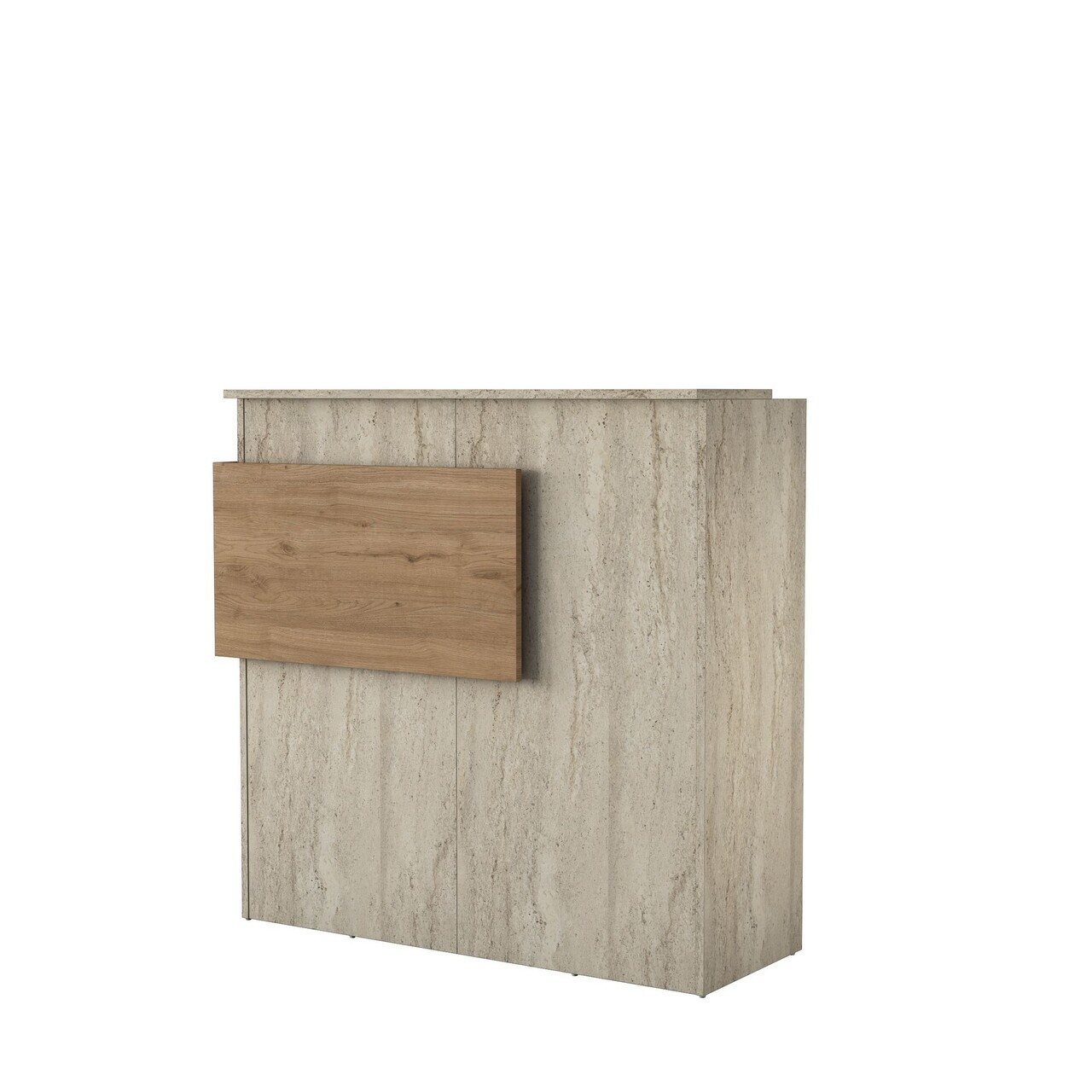 Masa de receptie, Hanah Home, MA105, 110x110x40 cm, PAL melaminat, Travertin / Nuc - view 9