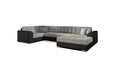 Coltar extensibil dreapta 5 locuri ELTAP, Damario, 338x189x78 cm, lemn/poliester, gri/negru