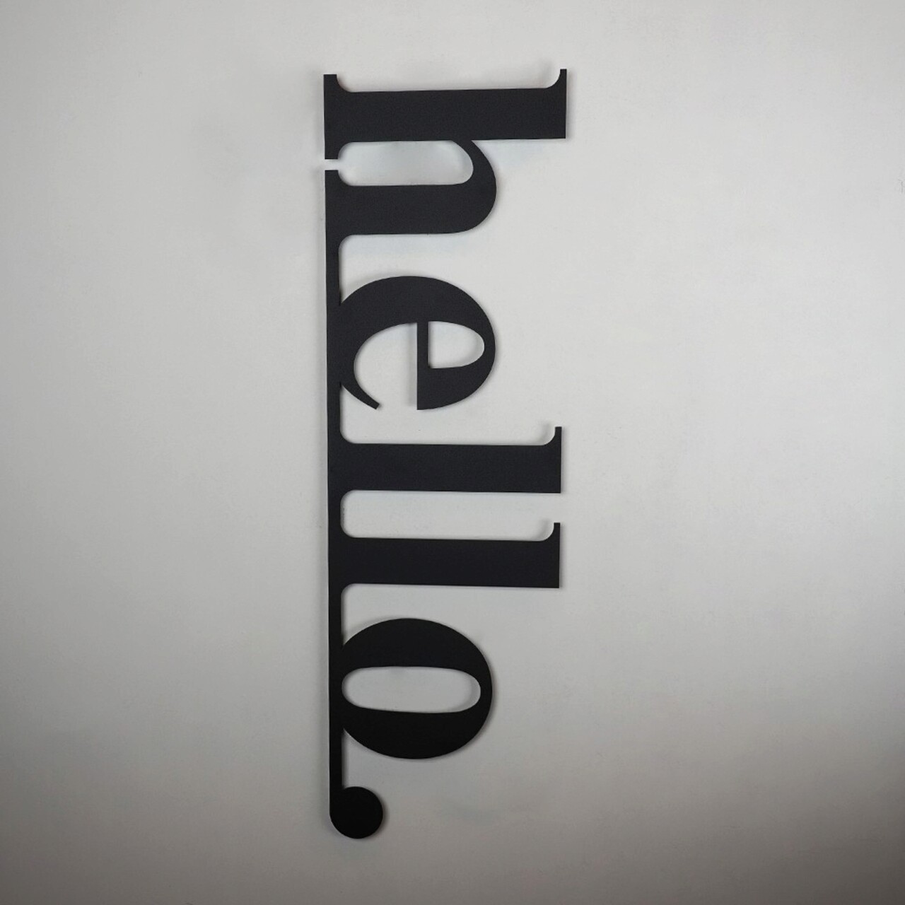 Decoratiune de perete, Hello, Otel, 30 x 99 cm, Negru - 1 | YEO