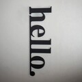 Decoratiune de perete, Hello, Otel, 30 x 99 cm, Negru