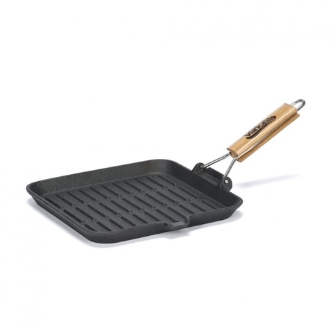 Tigaie grill din fonta pura, cooking by heinner, 23x2 cm