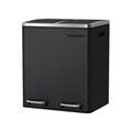 Cos de gunoi cu pedala 2 x 15 L, Songmics, inchidere soft close, igienic, etans, 41x36x47 cm, otel, negru
