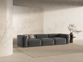 Canapea 4 locuri, Bergamo, Cosmopolitan Design, 364x108x70 cm, tesatura structurata, grafit