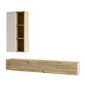 Comoda TV cu raft, Yardley, LV10 - WK, pal melaminat, stejar/alb