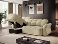Coltar extensibil stanga 3 locuri ELTAP, Beneth, 301x185x115 cm, lemn/poliester, bej deschis