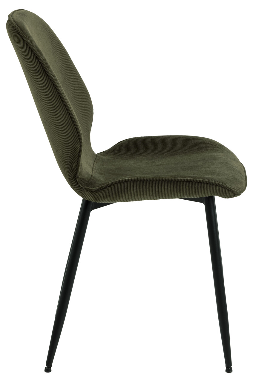 Scaun Femke, Actona, 47.5x57.5x85 cm, tesatura corduroy/otel, verde olive - view 6