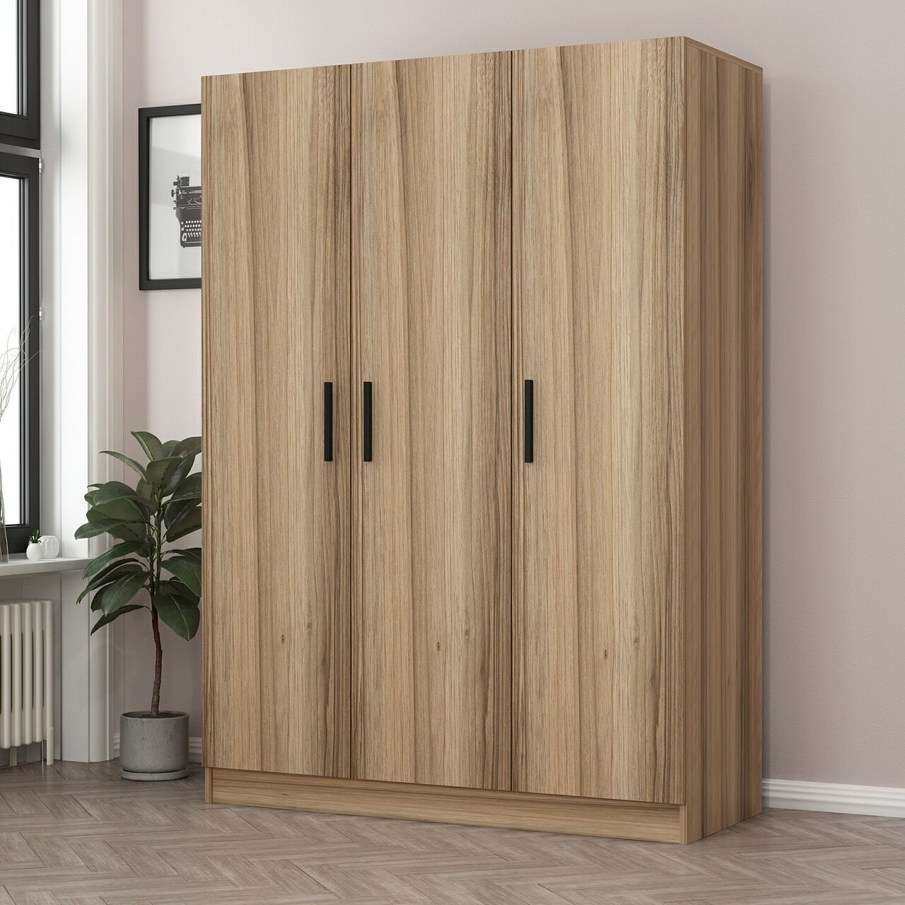 Dulap pentru haine, Minerva, Kale Oak, 135x210x52 cm, PAL, Stejar - 1 | YEO