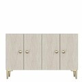 Consola, Hanah Home, Squarel 120, 120x75x32 cm, Alb / Travertin