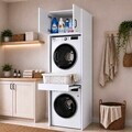 Dulap masina de spalat, Hanah Home, KD116, 66.6x234x65 cm, Alb