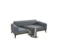 Canapea extensibila cu 3 locuri, Artie, 560ARE2907, Lemn de fag / PAL, Gri deschis