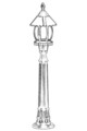 Lampadar de exterior, Avonni, 685AVN1225, Plastic ABS, Negru