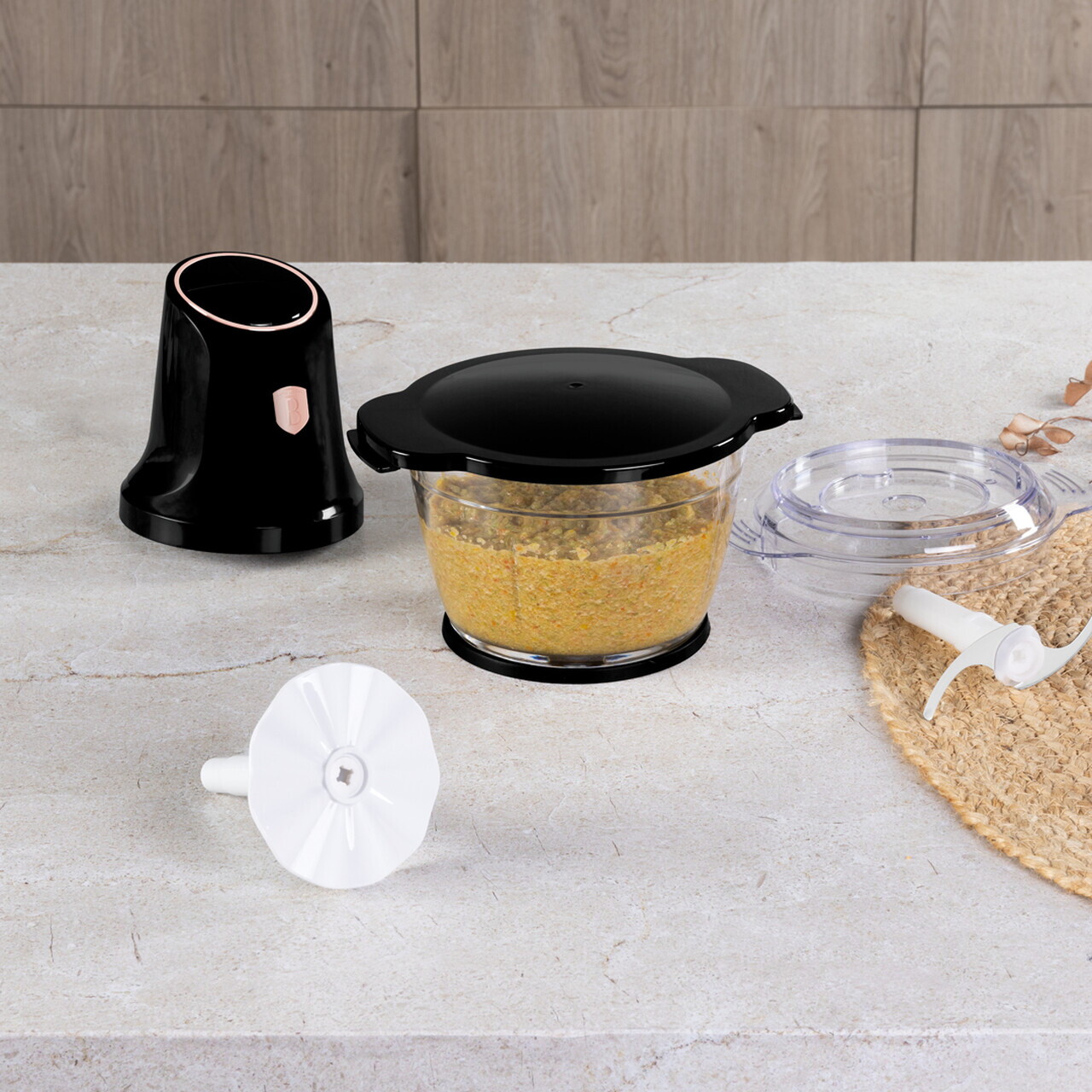 Tocator legume Berlinger Haus, Black Rose, 500W, sticla/plastic, negru/transparent - imagine 7